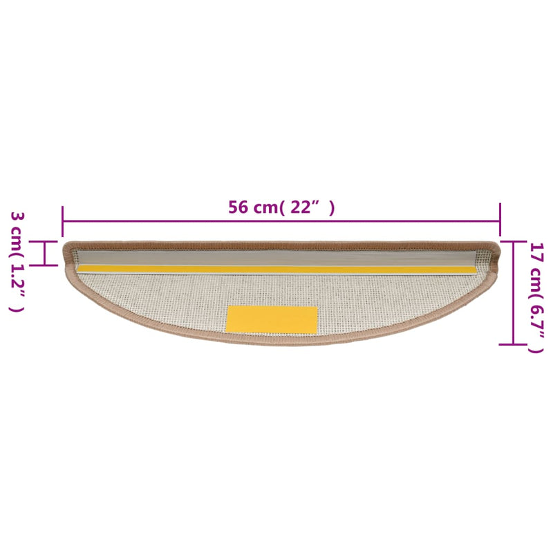 Trapmatten Halfrond Lichtbruin
