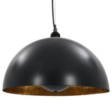Plafondlampen Halfrond E27 Zwart En Goudkleurig