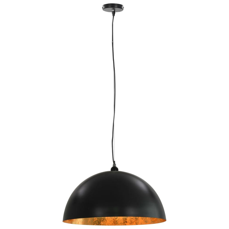 Plafondlampen Halfrond E27 Zwart En Goudkleurig