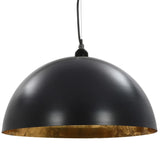 Plafondlampen Halfrond E27 Zwart En Goudkleurig