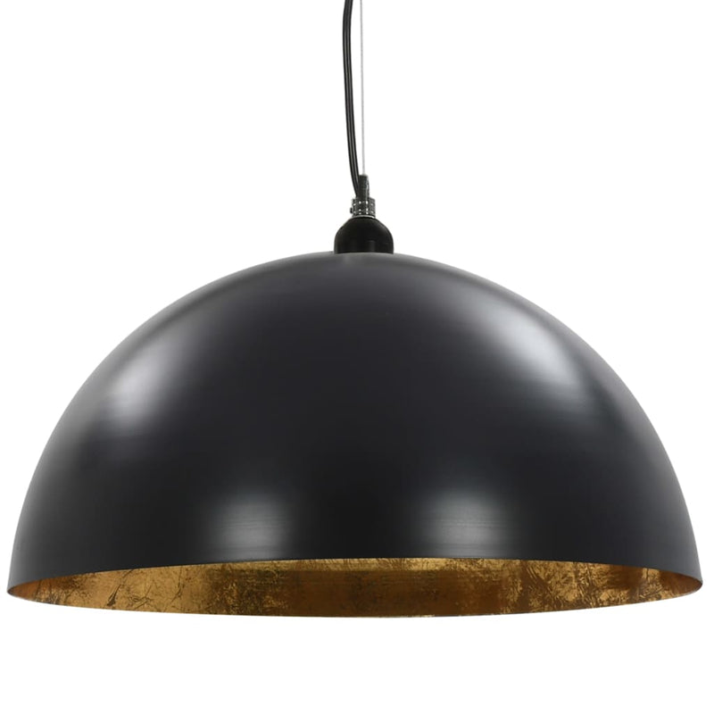 Plafondlampen Halfrond E27 Zwart En Goudkleurig