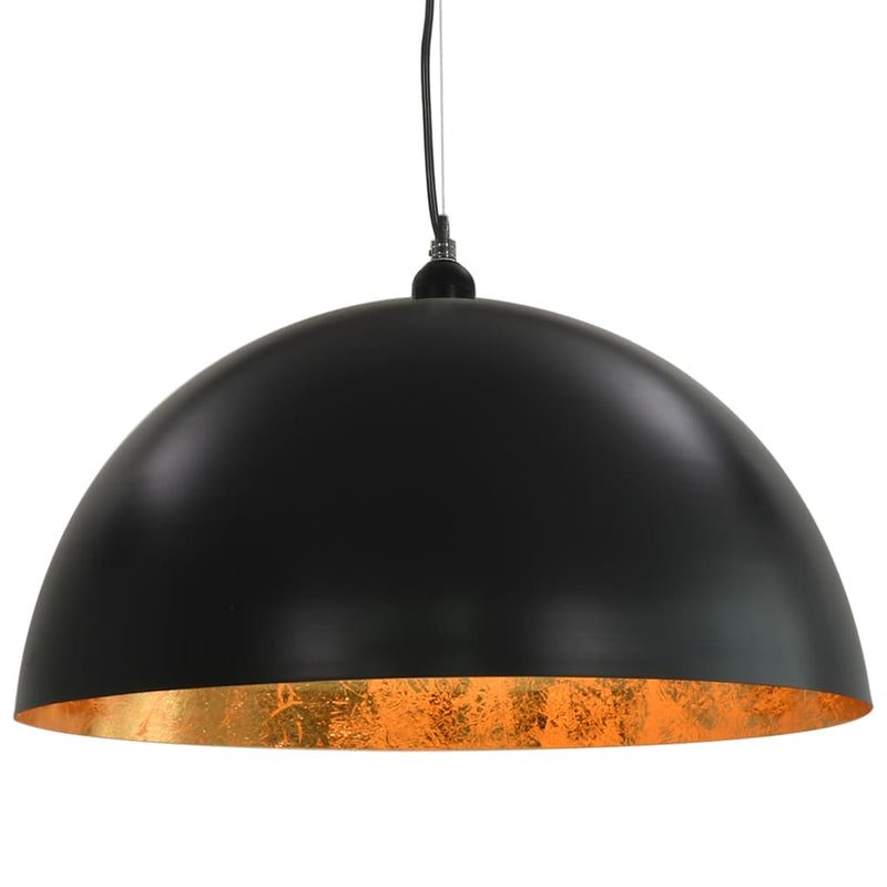 Plafondlampen Halfrond E27 Zwart En Goudkleurig