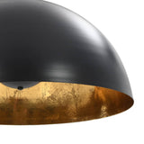 Plafondlampen Halfrond E27 Zwart En Goudkleurig