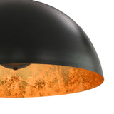 Plafondlampen Halfrond E27 Zwart En Goudkleurig