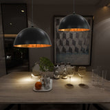 Plafondlampen Halfrond E27 Zwart En Goudkleurig