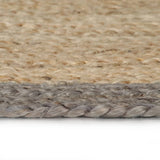Vloerkleed Handgemaakt Met Grijze Rand Jute