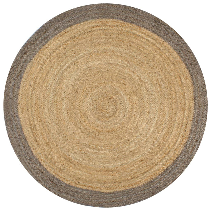 Vloerkleed Handgemaakt Met Grijze Rand Jute