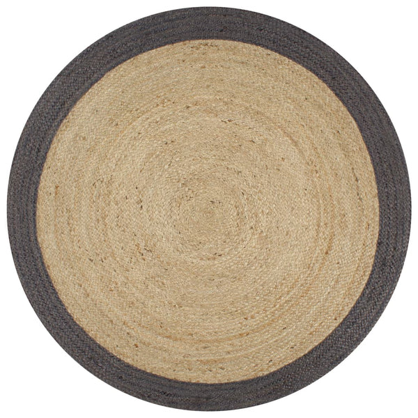 Vloerkleed Handgemaakt Met Grijze Rand Jute