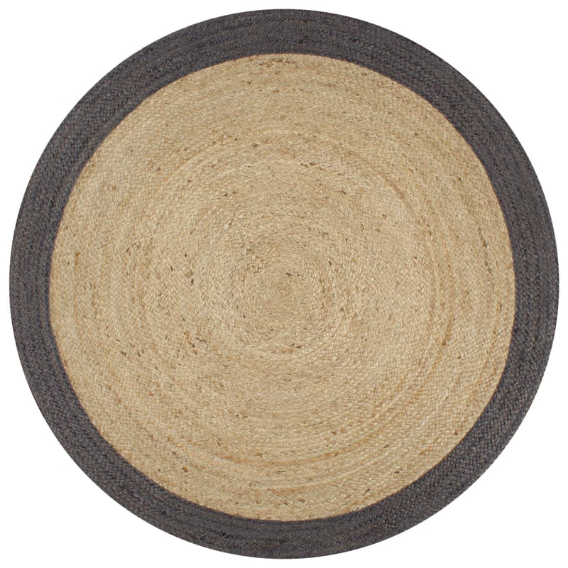 Vloerkleed Handgemaakt Met Grijze Rand Jute