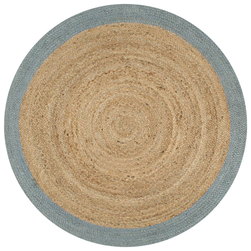 Vloerkleed Handgemaakt Met Grijze Rand Jute