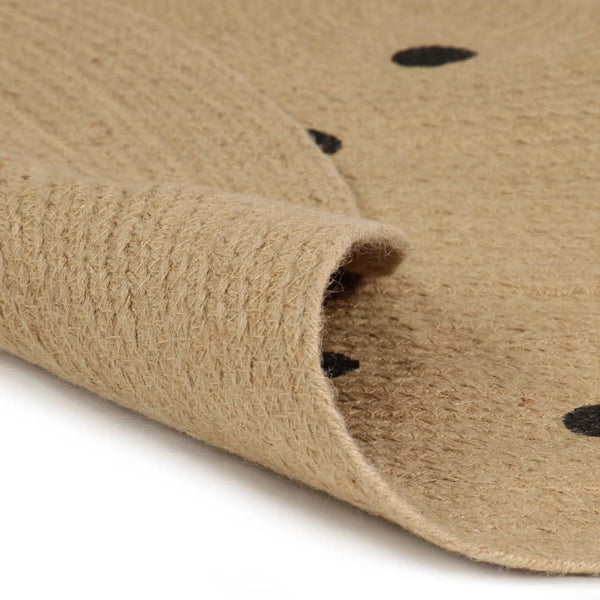 Vloerkleed Handgemaakt Met Print Polkadot Jute