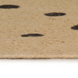 Vloerkleed Handgemaakt Met Print Polkadot Jute