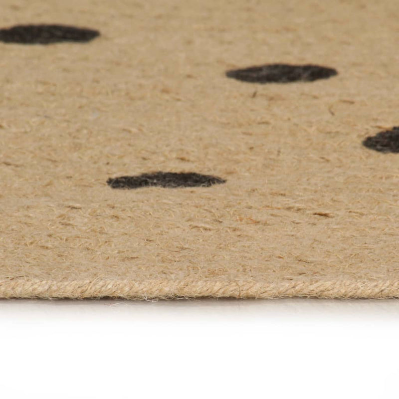 Vloerkleed Handgemaakt Met Print Polkadot Jute