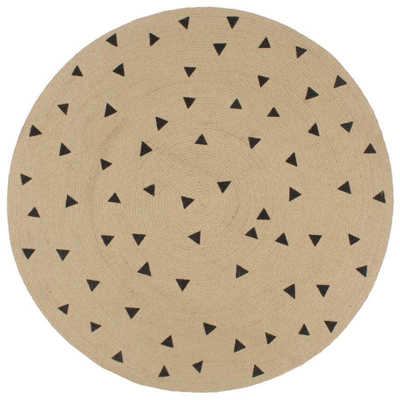 Vloerkleed Handgemaakt Met Print Polkadot Jute