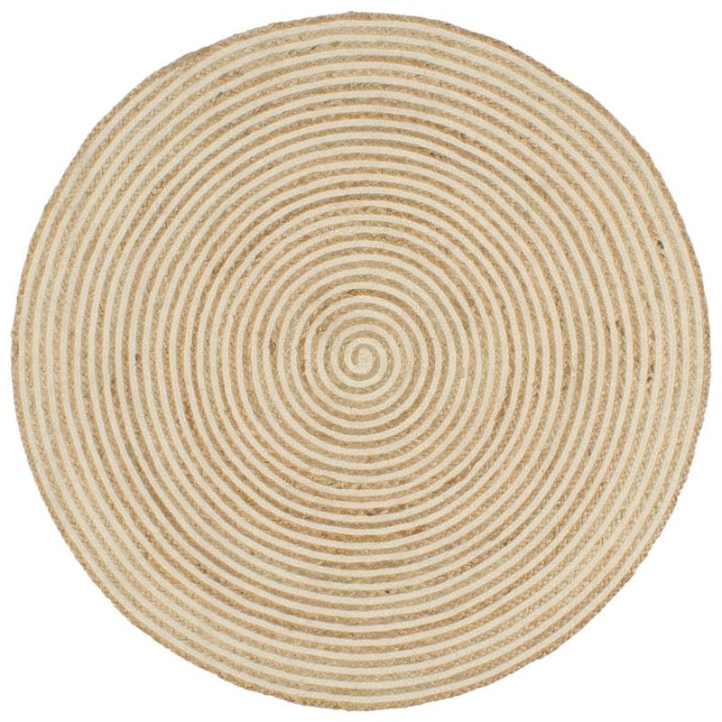 Vloerkleed Handgemaakt Met Spiraal Ontwerp Jute