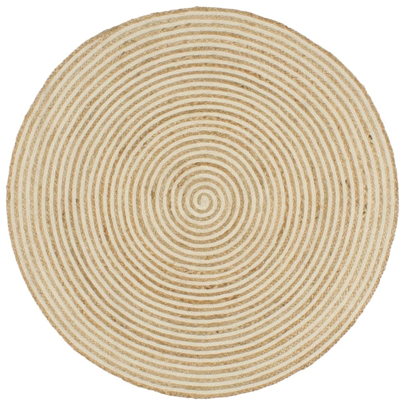 Vloerkleed Handgemaakt Met Spiraal Ontwerp Jute