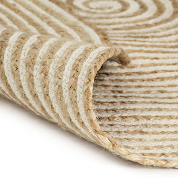 Vloerkleed Handgemaakt Met Spiraal Ontwerp Jute