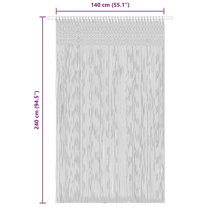 Gordijn Macramé 140X240 Cm Katoen
