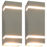 Buitenwandlampen 35 W Rechthoekig Kleurig Zilver