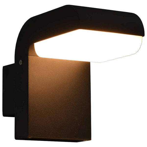 Led-Buitenwandlamp 9 W Ovaal Zwart Bladpatroon