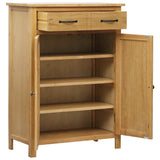 Schoenenkast 76X37X105 Cm Massief Eikenhout