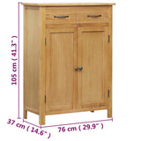 Schoenenkast 76X37X105 Cm Massief Eikenhout