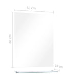 Wandspiegel Met Schap 50X60 Cm Gehard Glas