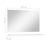 Wandspiegel Met Schap 100X60 Cm Gehard Glas