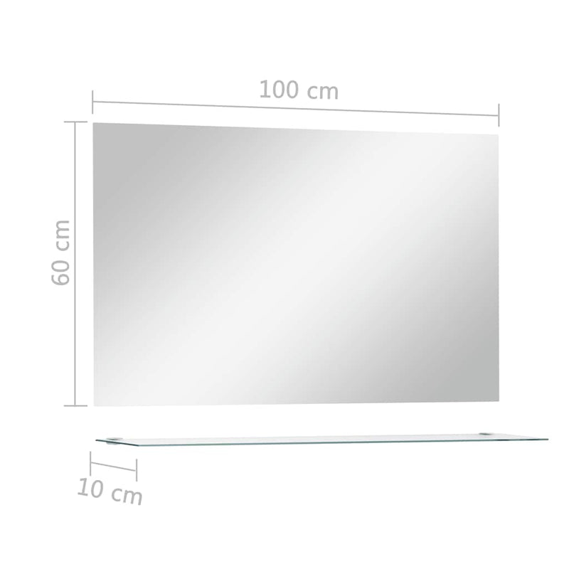 Wandspiegel Met Schap 100X60 Cm Gehard Glas