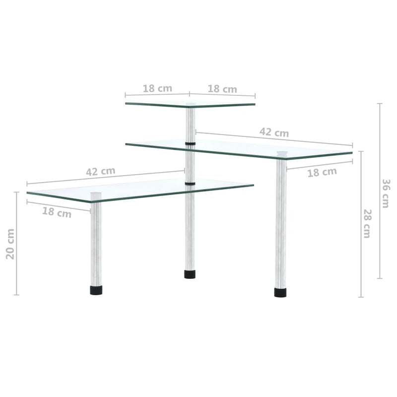 Hoekkastje Keuken 3-Laags Gehard Glas Matgrijs
