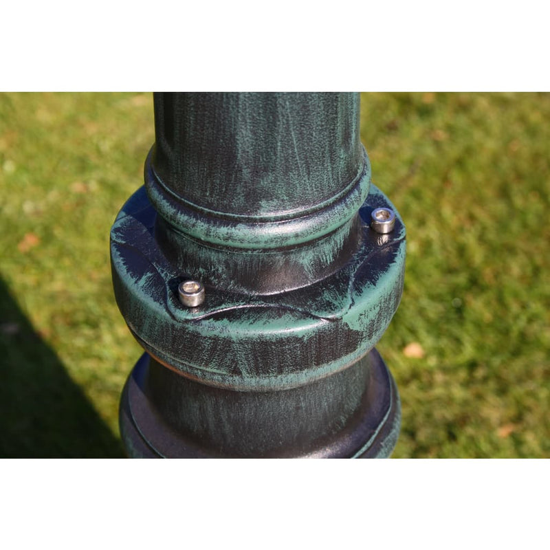 Tuinlantaarn Met 2 Armen 230 Cm Aluminium Donkergroen/Zwart