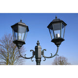 Tuinlantaarn Met 2 Armen 230 Cm Aluminium Donkergroen/Zwart