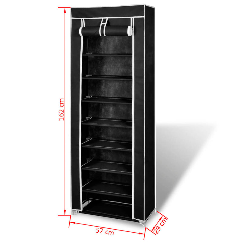 Schoenenkast Met Hoes 57X29X162 Stof