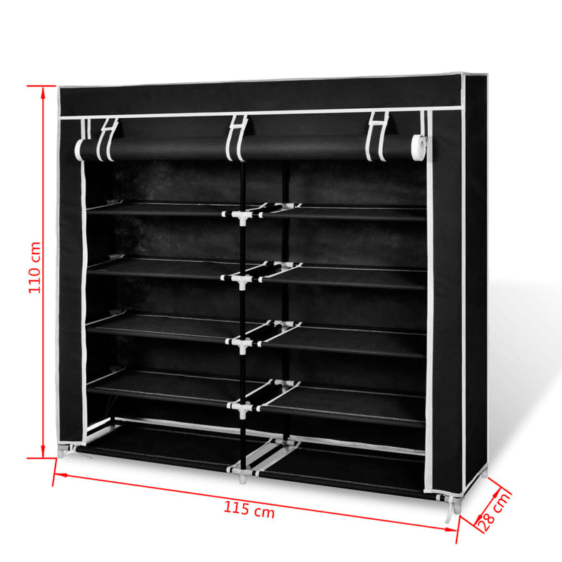 Schoenenkast Met Hoes 115X28X110 Stof