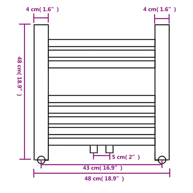 Radiator / Handdoekenrek Recht