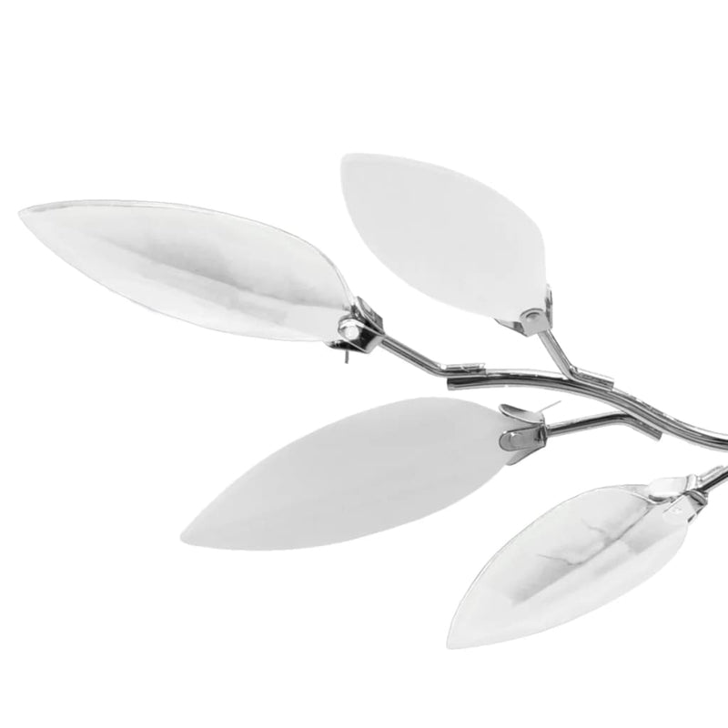 Plafondlamp Met Kristal Bladeren 3Xe14 Acryl En Transparant Wit