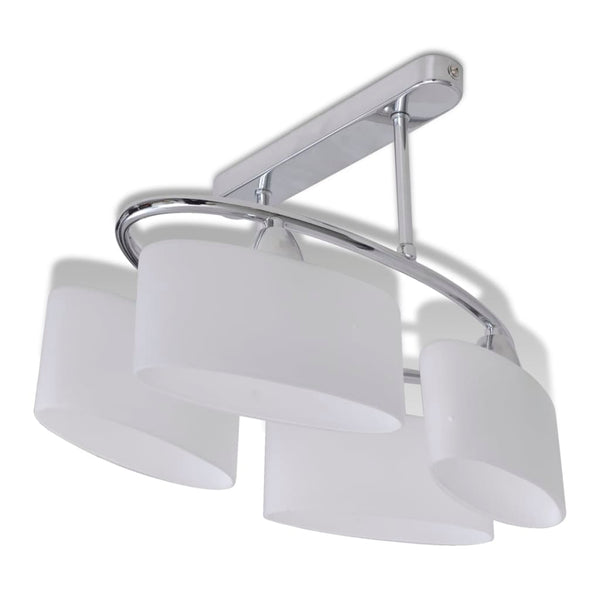 Plafondlamp Met Ellips Glazen Kapjes (4 X E14)
