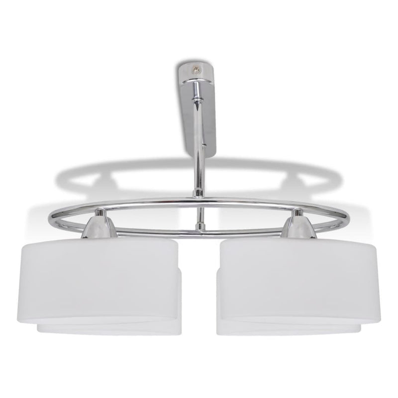 Plafondlamp Met Ellips Glazen Kapjes (4 X E14)