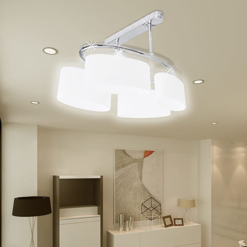 Plafondlamp Met Ellips Glazen Kapjes (4 X E14)