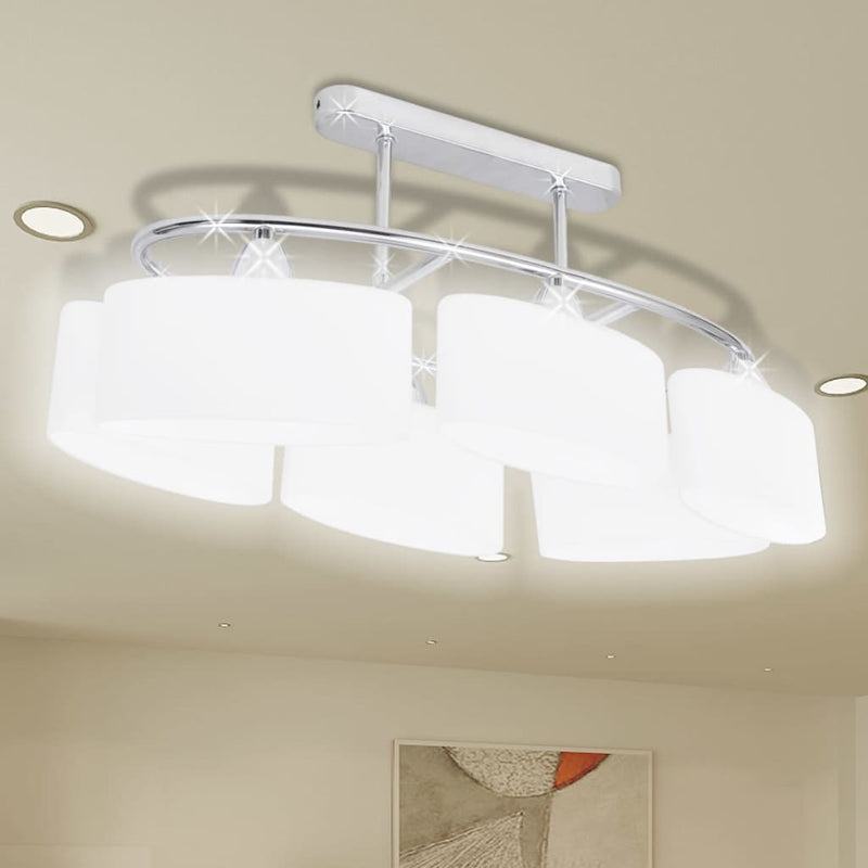 Plafondlamp Met Ellips Glazen Kapjes (4 X E14)