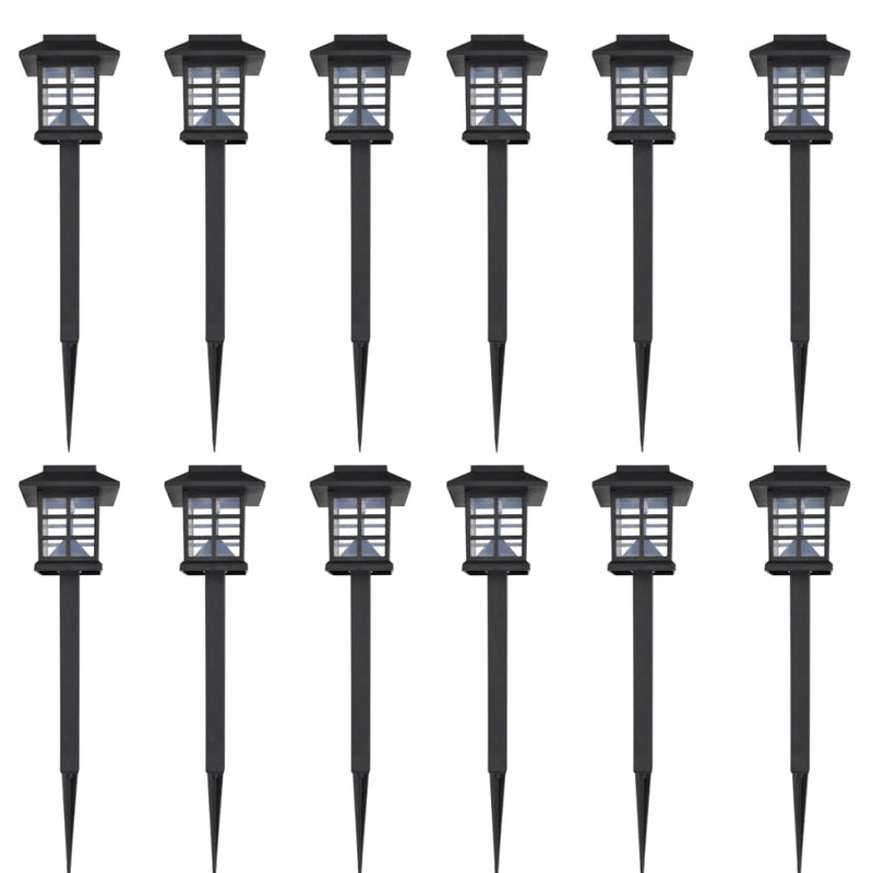 12-Delige Led-Tuinverlichtingsset Solar Met Pin 8,6X8,6X38 Cm