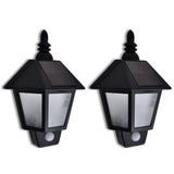 Wandlamp Solar Met Bewegingsensor 2 St Zwart