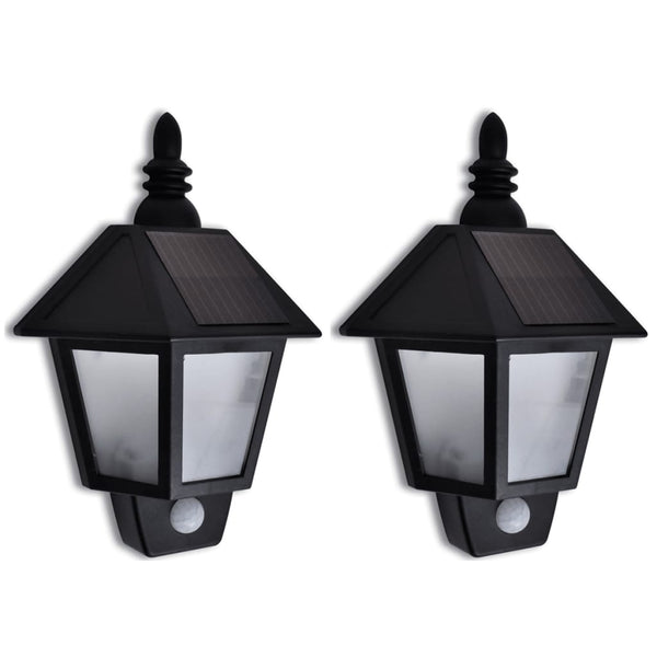 Wandlamp Solar Met Bewegingsensor 2 St Zwart