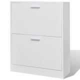 Schoenenkast Met 2 Vakken Hout Wit