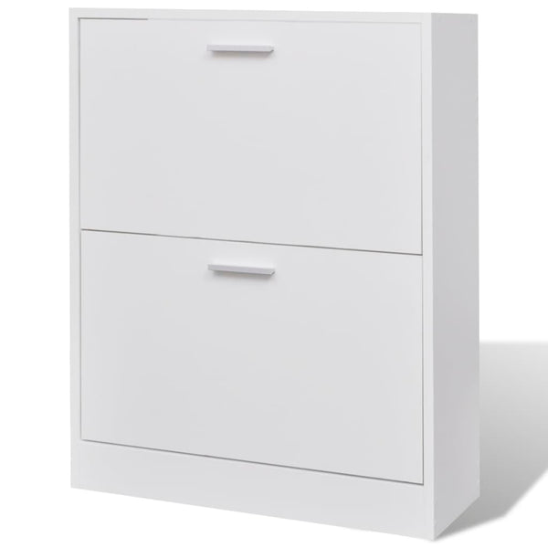 Schoenenkast Met 2 Vakken Hout Wit
