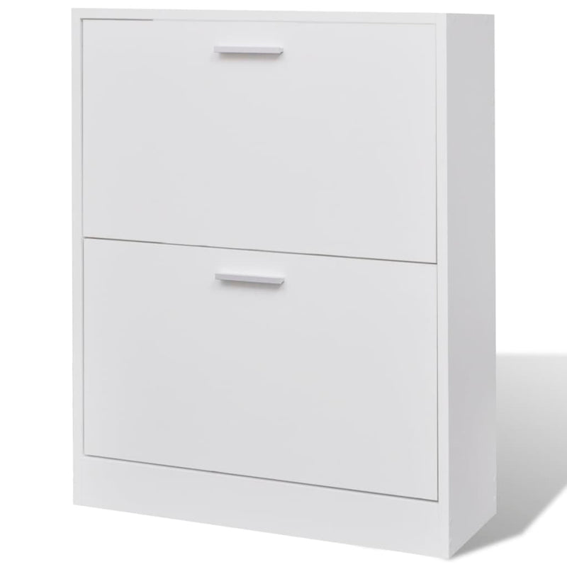 Schoenenkast Met 2 Vakken Hout Wit