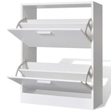 Schoenenkast Met 2 Vakken Hout Wit
