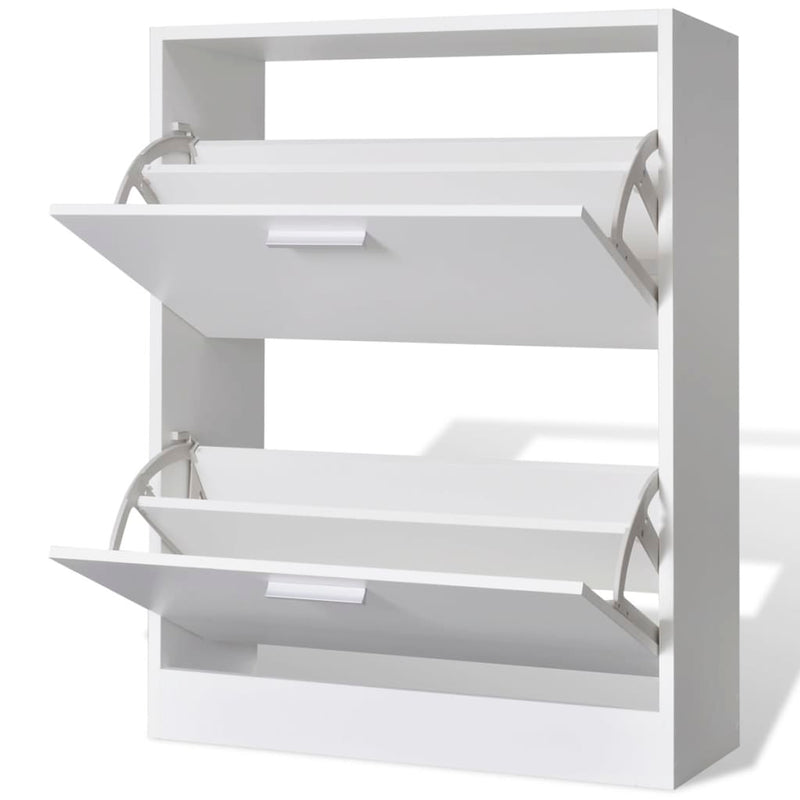 Schoenenkast Met 2 Vakken Hout Wit