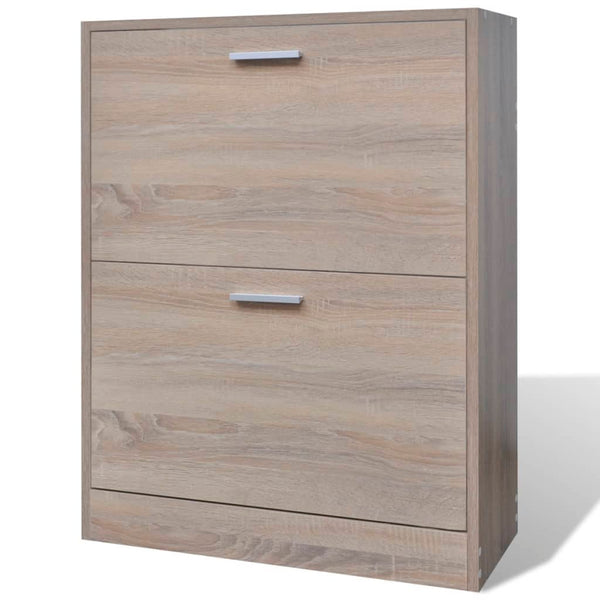 Schoenenkast Met 2 Vakken -Look Hout Eiken