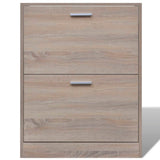 Schoenenkast Met 2 Vakken -Look Hout Eiken
